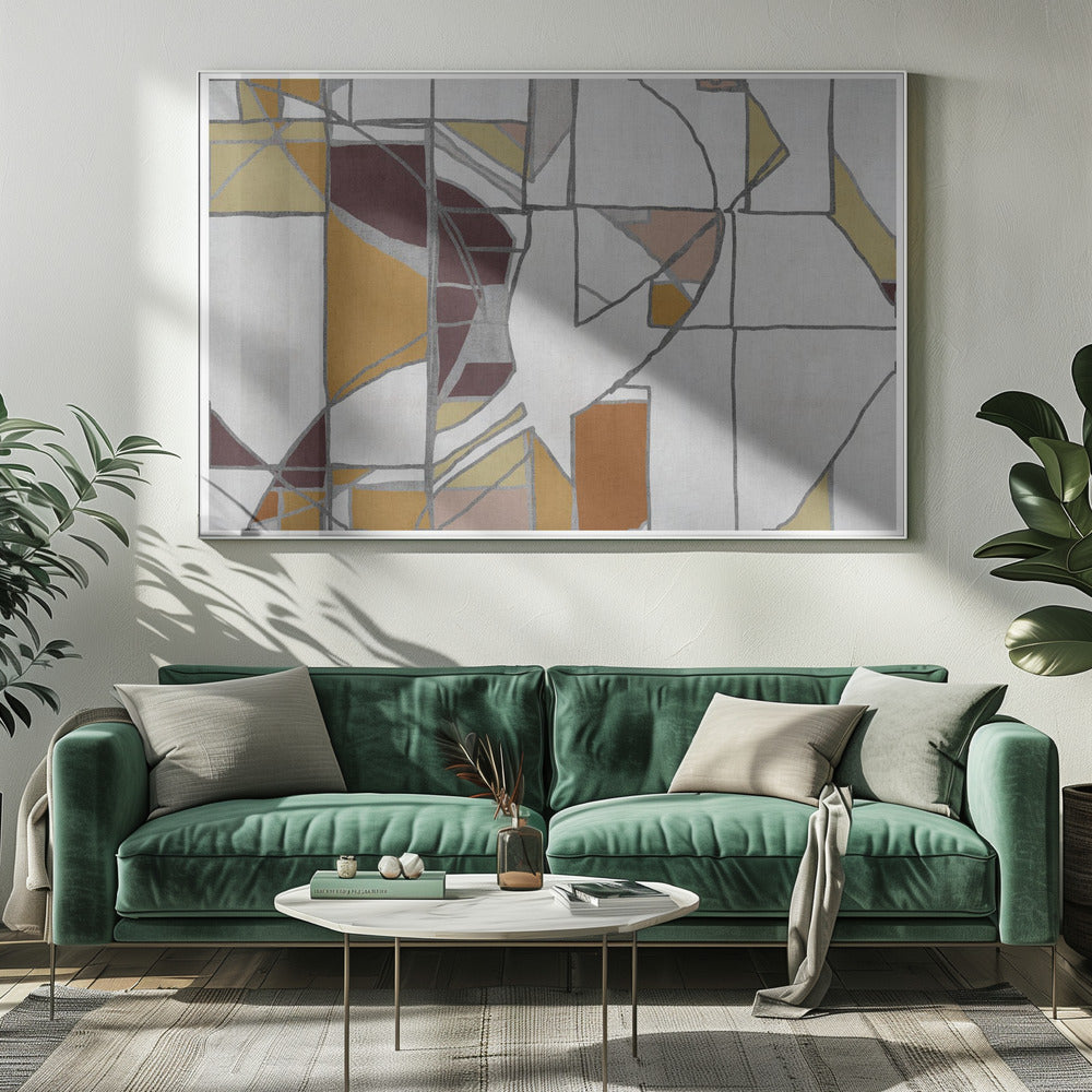 Abstrakte geometrische Formen in warmen Tönen | Leinwand