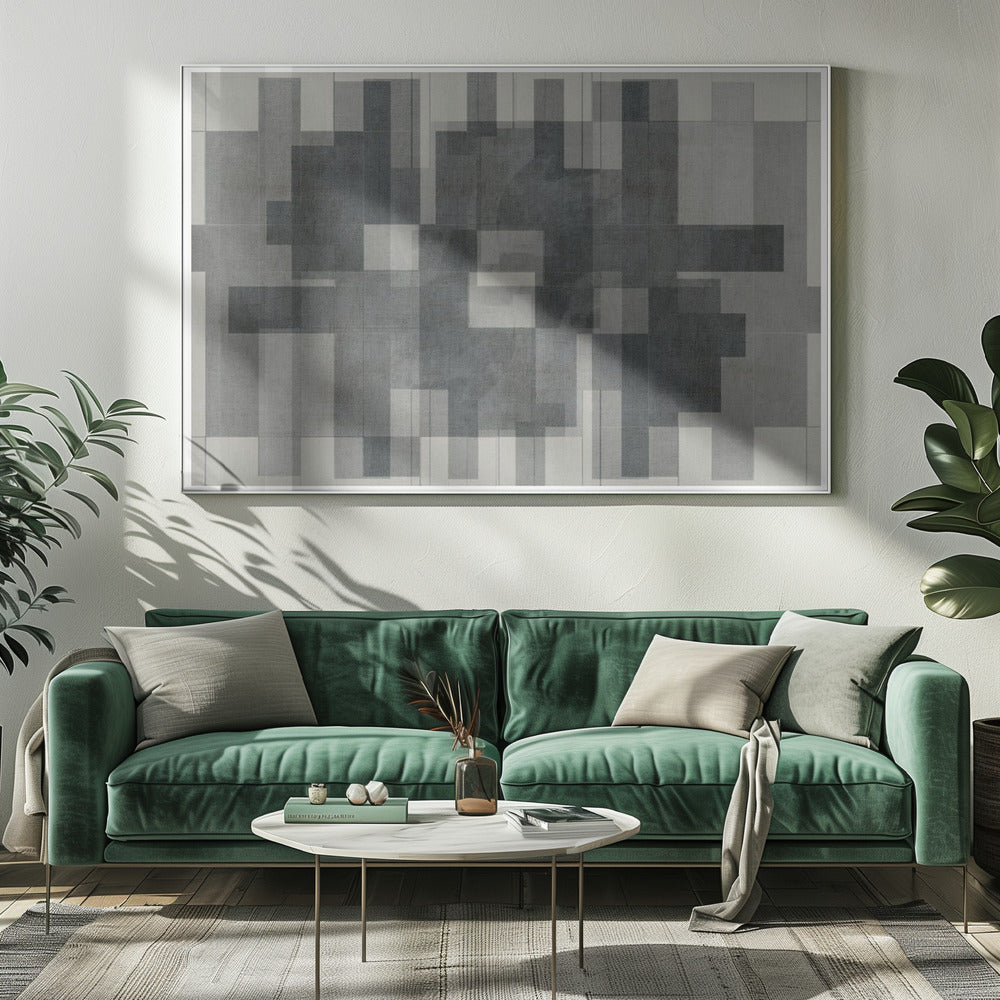 Mid Century Modern in Graustufen | Leinwand