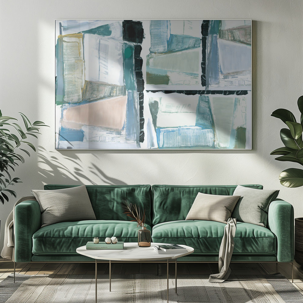 Konstruierte Abstraktion Blau | Leinwand