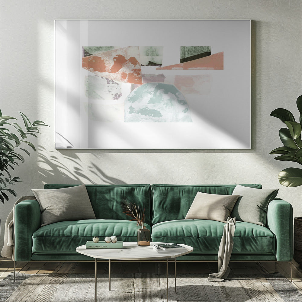 Abstrakte Collage mit geometrischen Formen | Leinwand