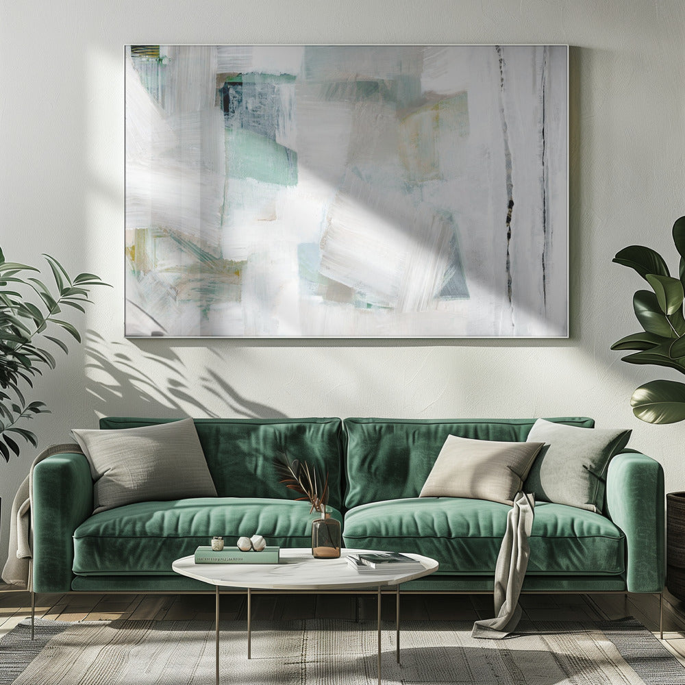 Flüstern von Weiß und Blau | Leinwand