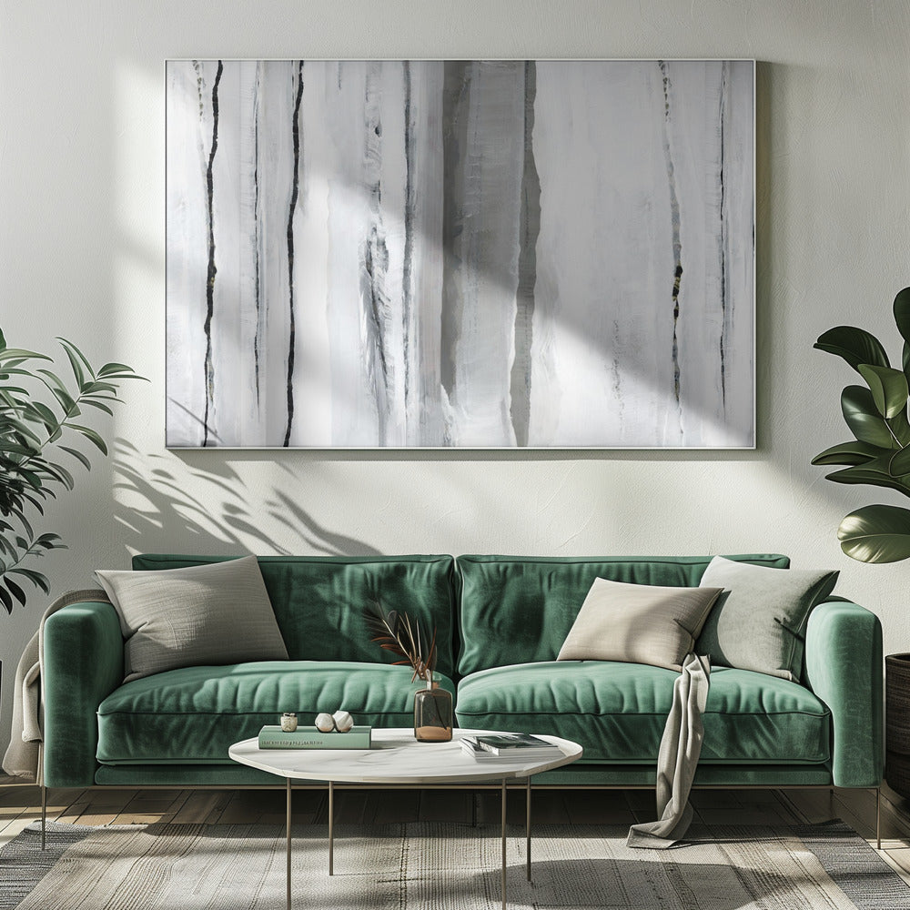 Vertical Lines And Silver Veils | Canvas