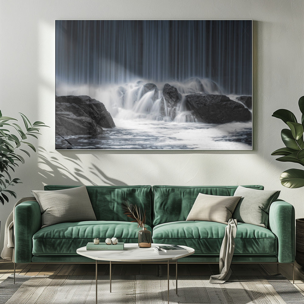 Der blaue Vorhang | Leinwand