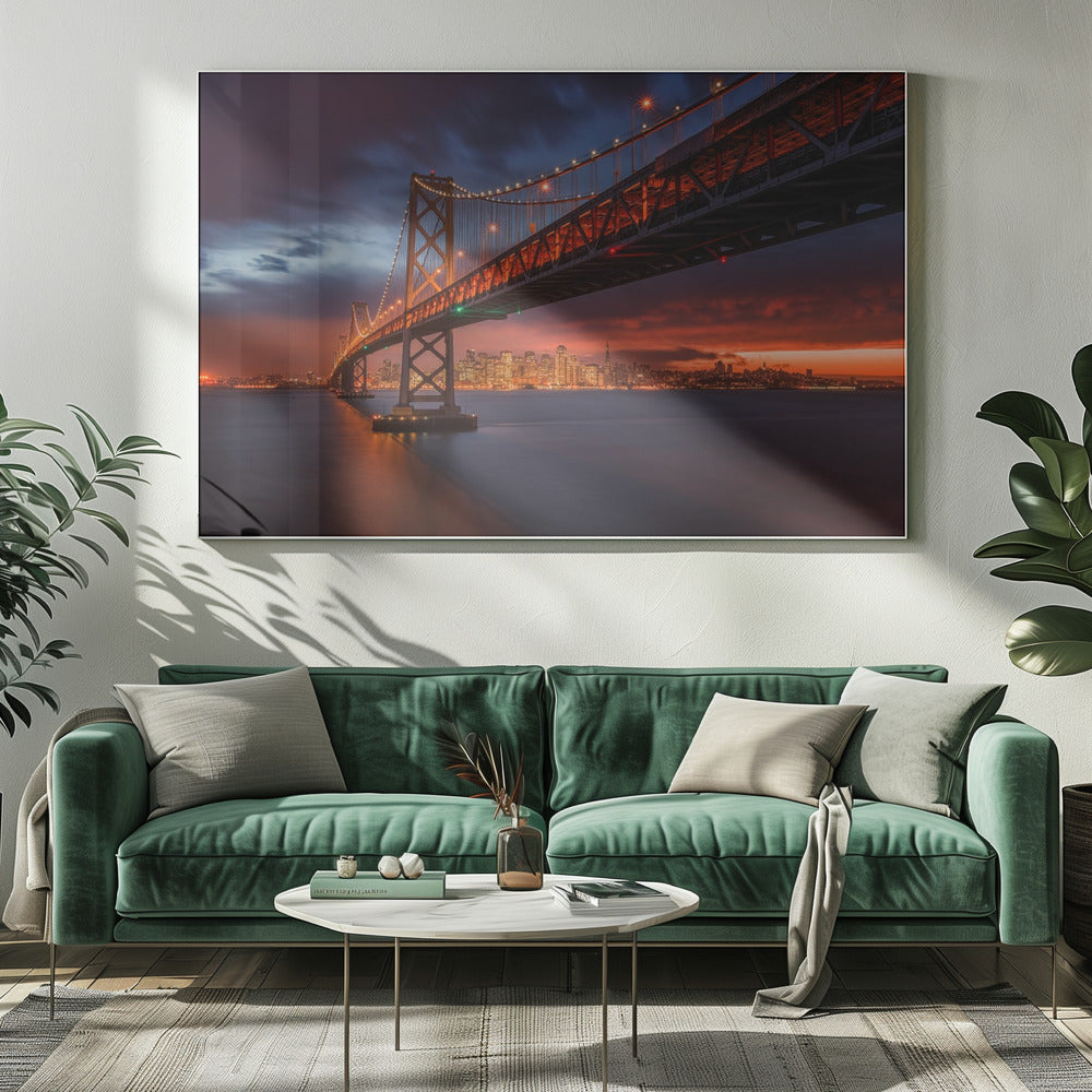 Bay Bridge bei Nacht | Leinwand