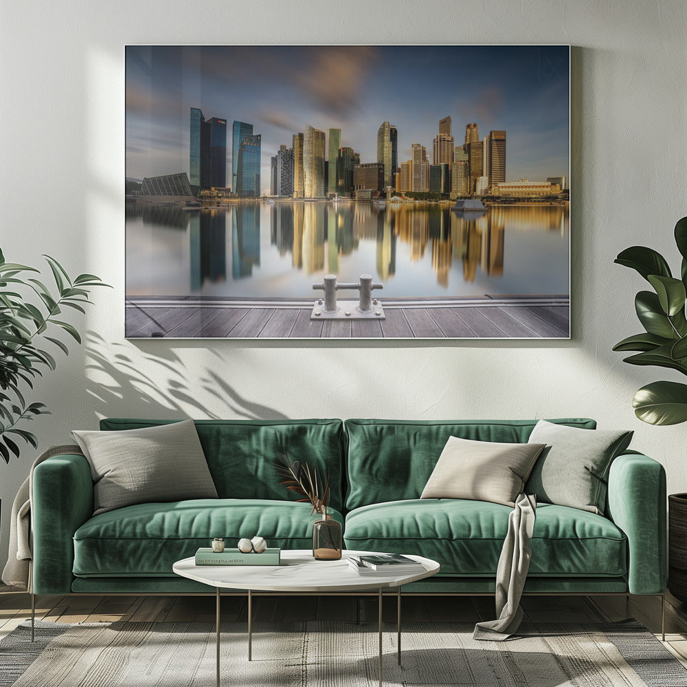 Goldener Morgen in Singapur | Leinwand