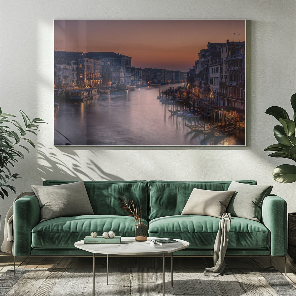 Venedig Canal Grande bei Sonnenuntergang | Leinwand