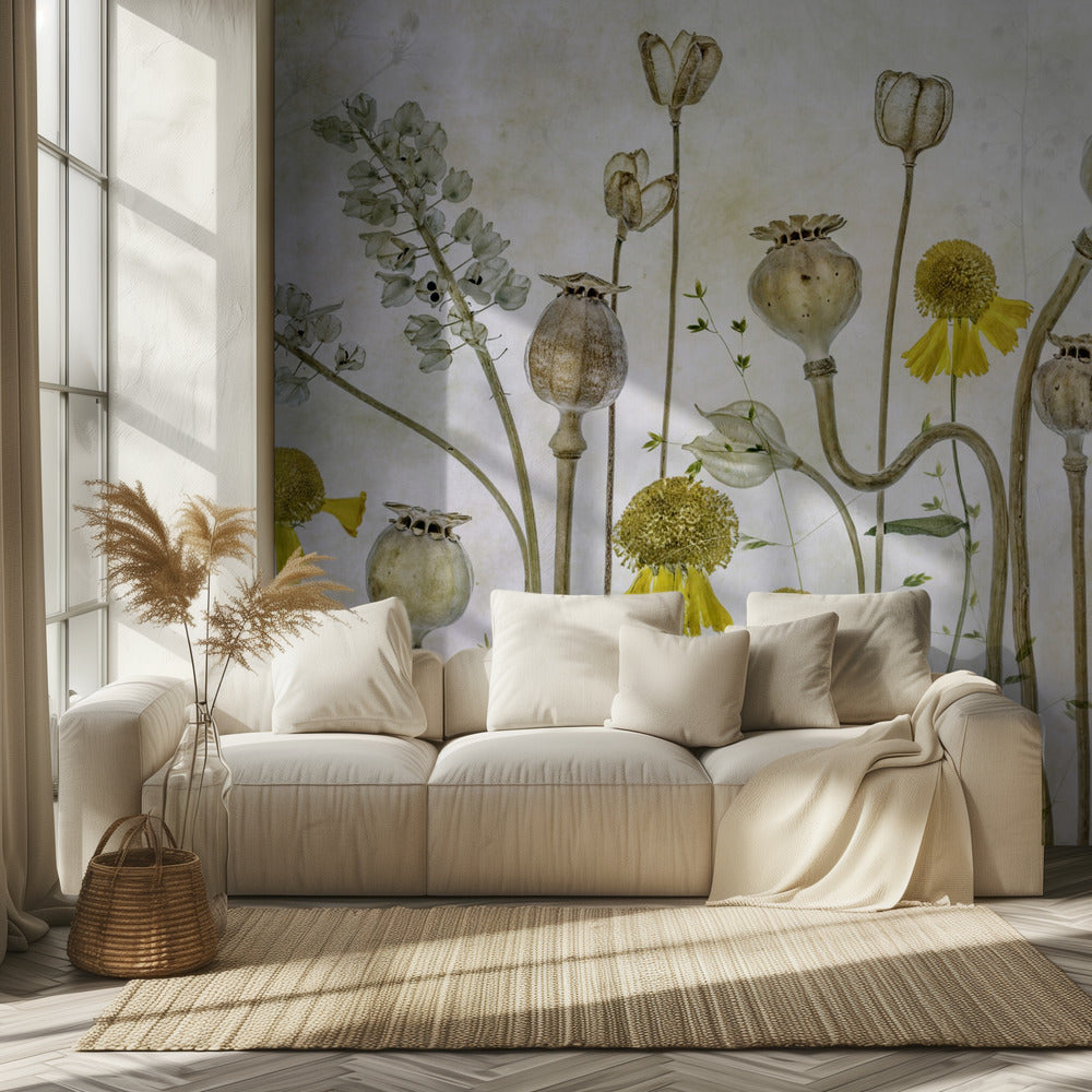 Mohn und Helenium | Tapete