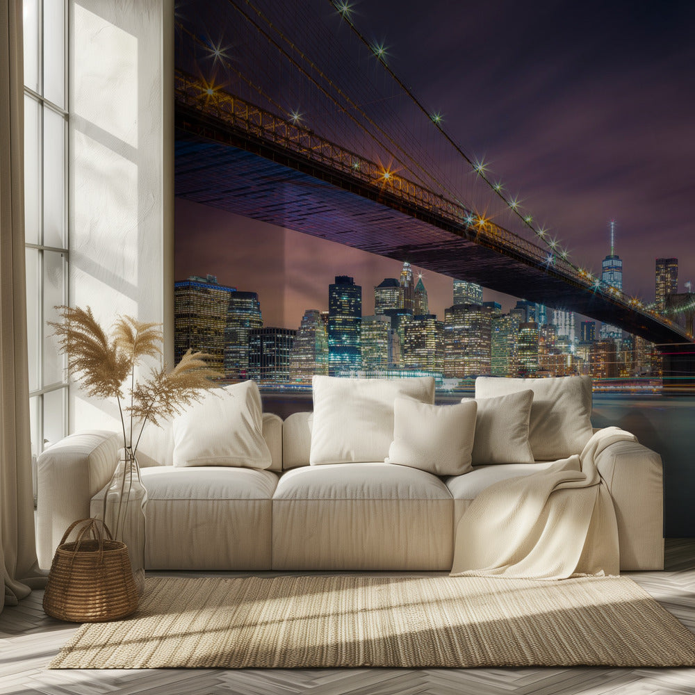 Brooklyn Bridge bei Nacht | Hintergrundbild