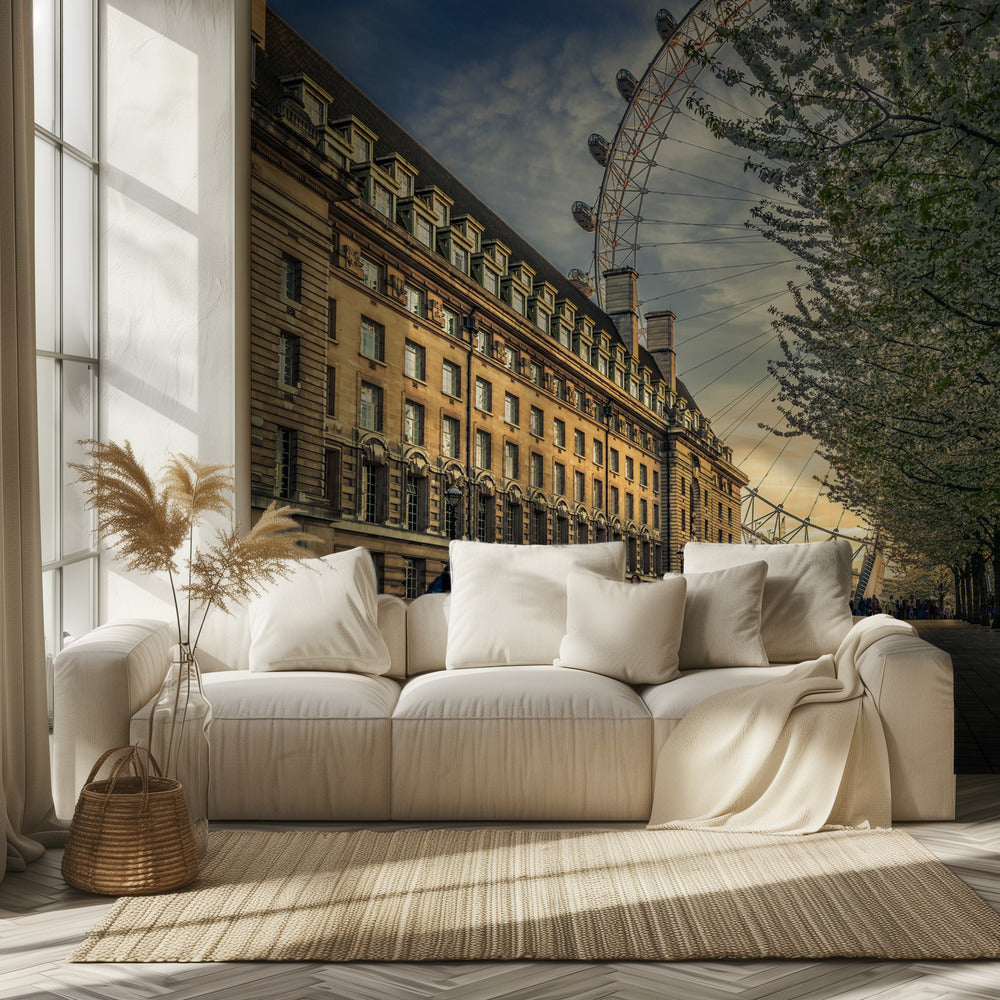 Letztes Tageslicht am London Eye | Hintergrundbild