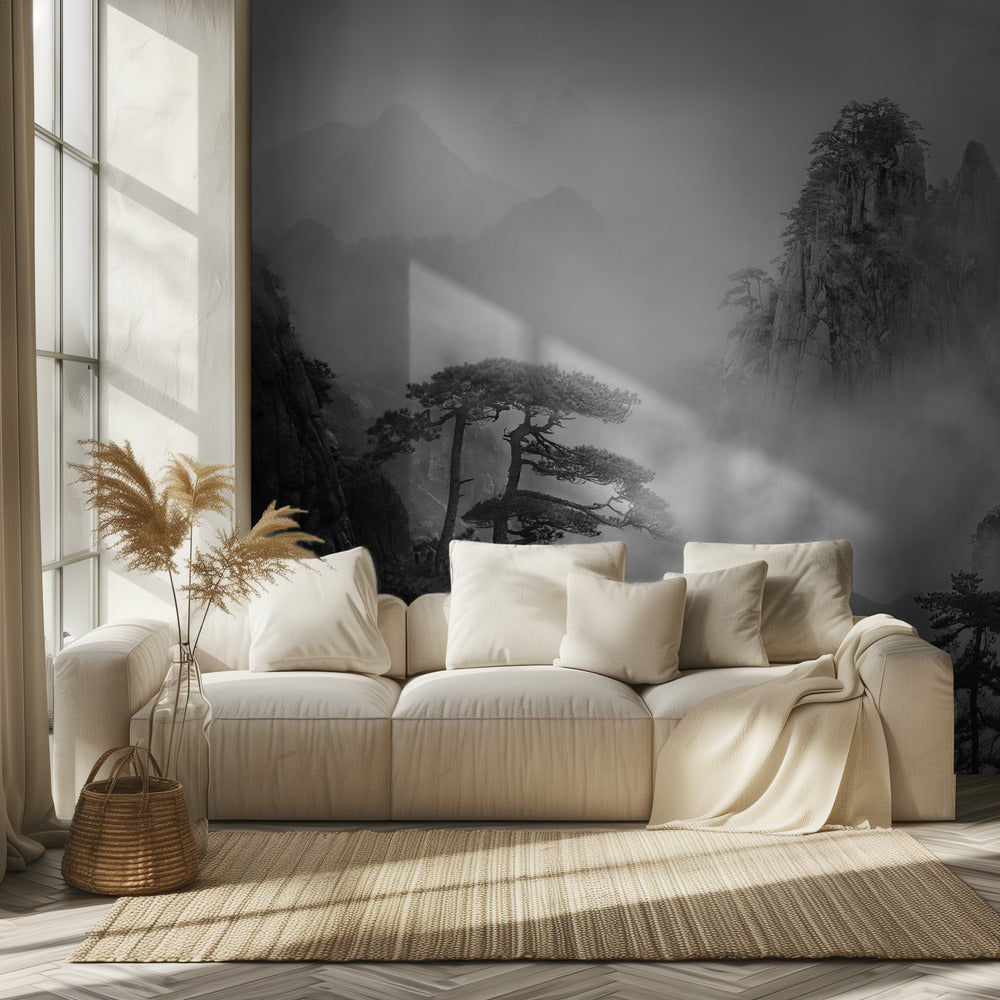 Huang Shan im Nebel | Hintergrundbild