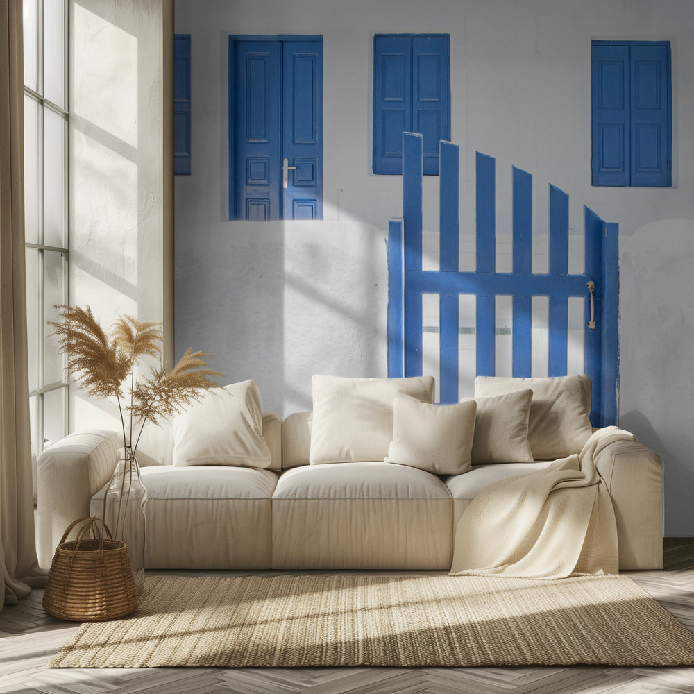 Tünche und blaue Farbe | Tapete