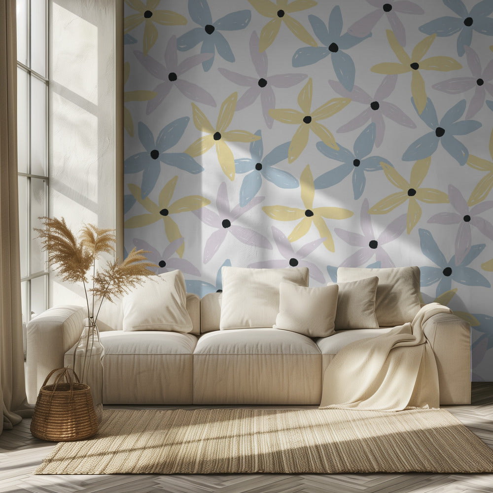 Bunte, verspielte Blumen | Tapete