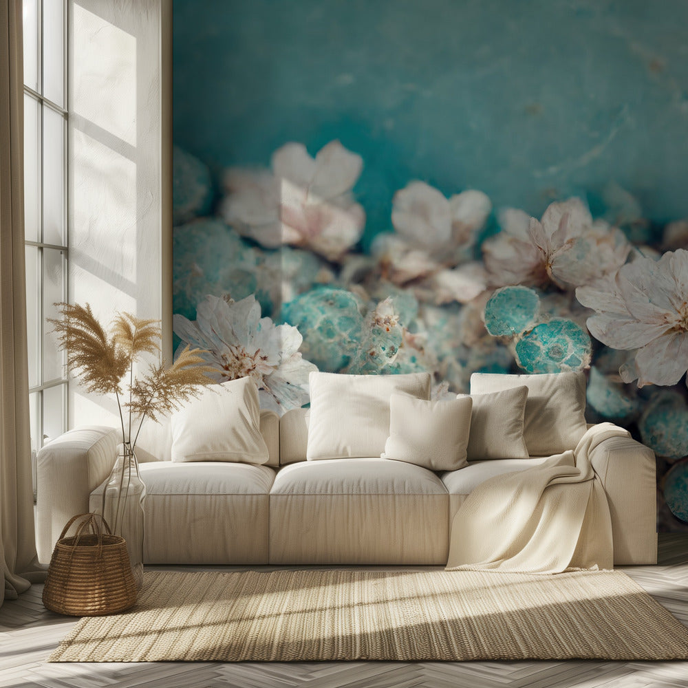 Aqua Blossom Dream | Tapete
