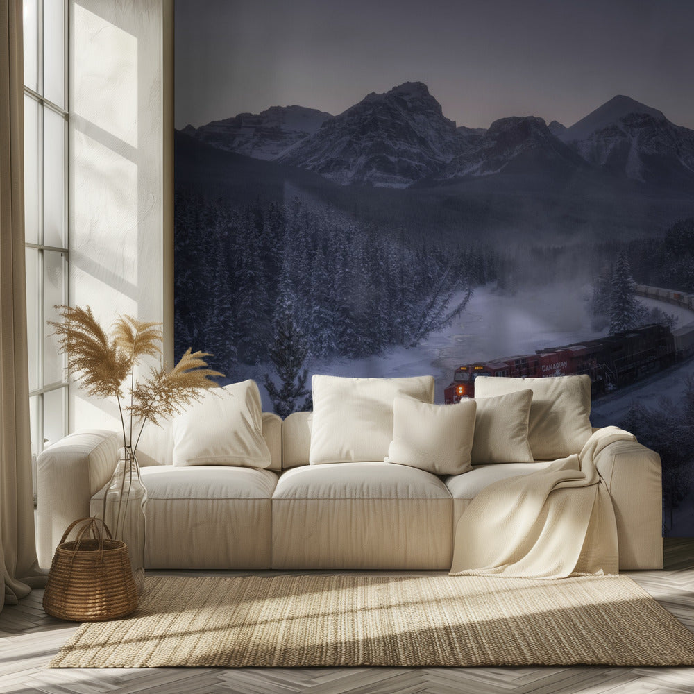 Der Zug im Schnee. | Hintergrundbild