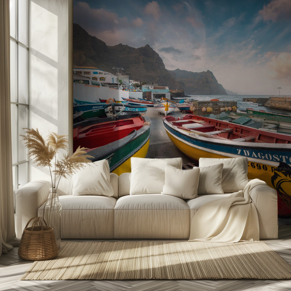 Farbige Boote | Tapete