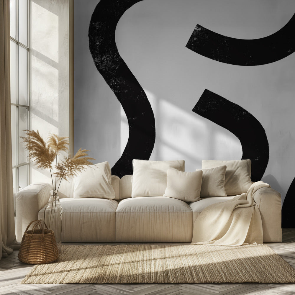 Monochrome Kurven | Tapete
