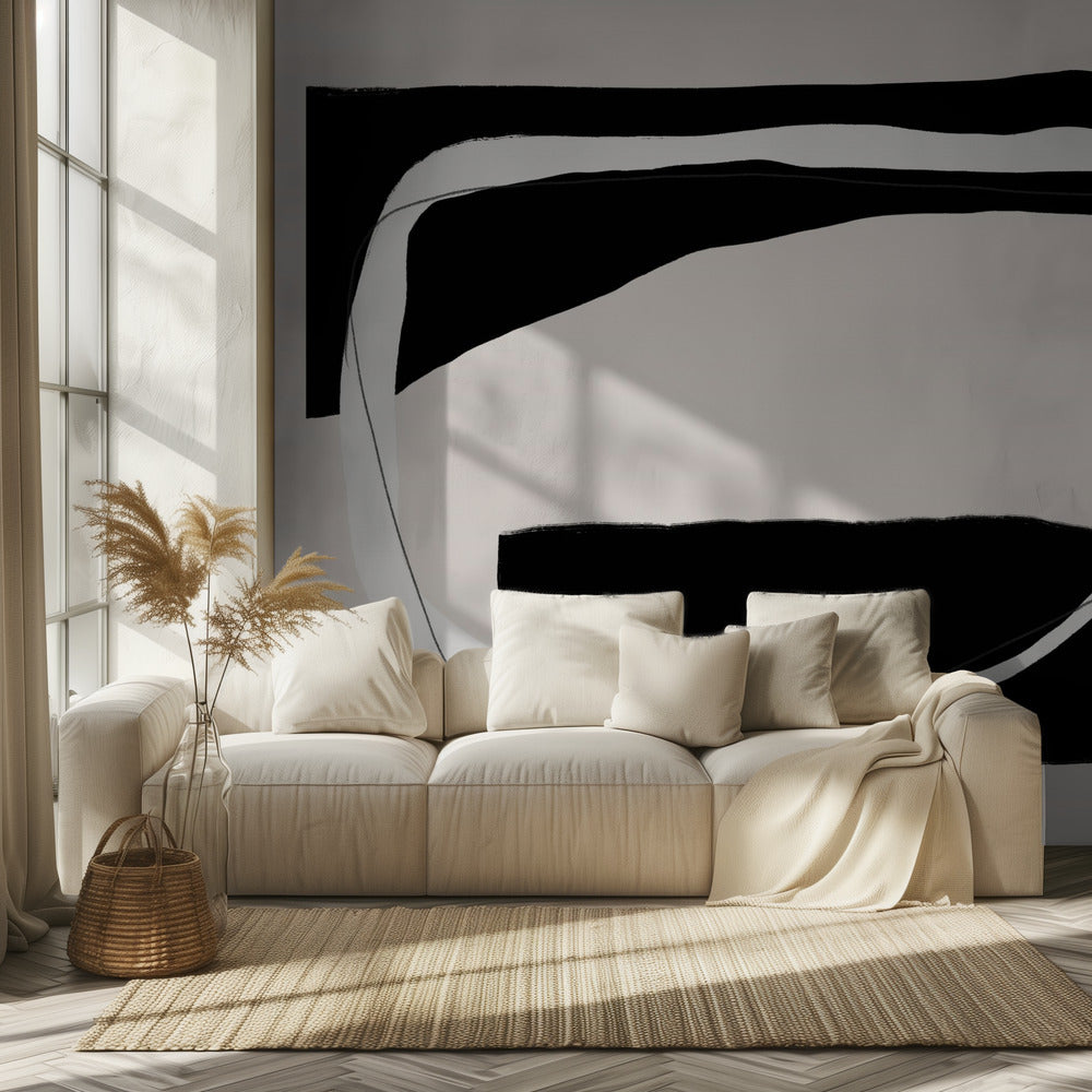 Monochromer Fluss | Tapete