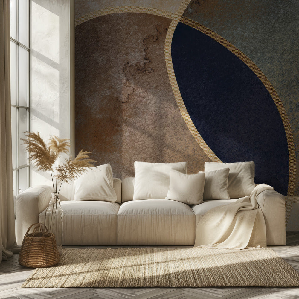 Abstrakte Kreise mit Gold 1 | Tapete