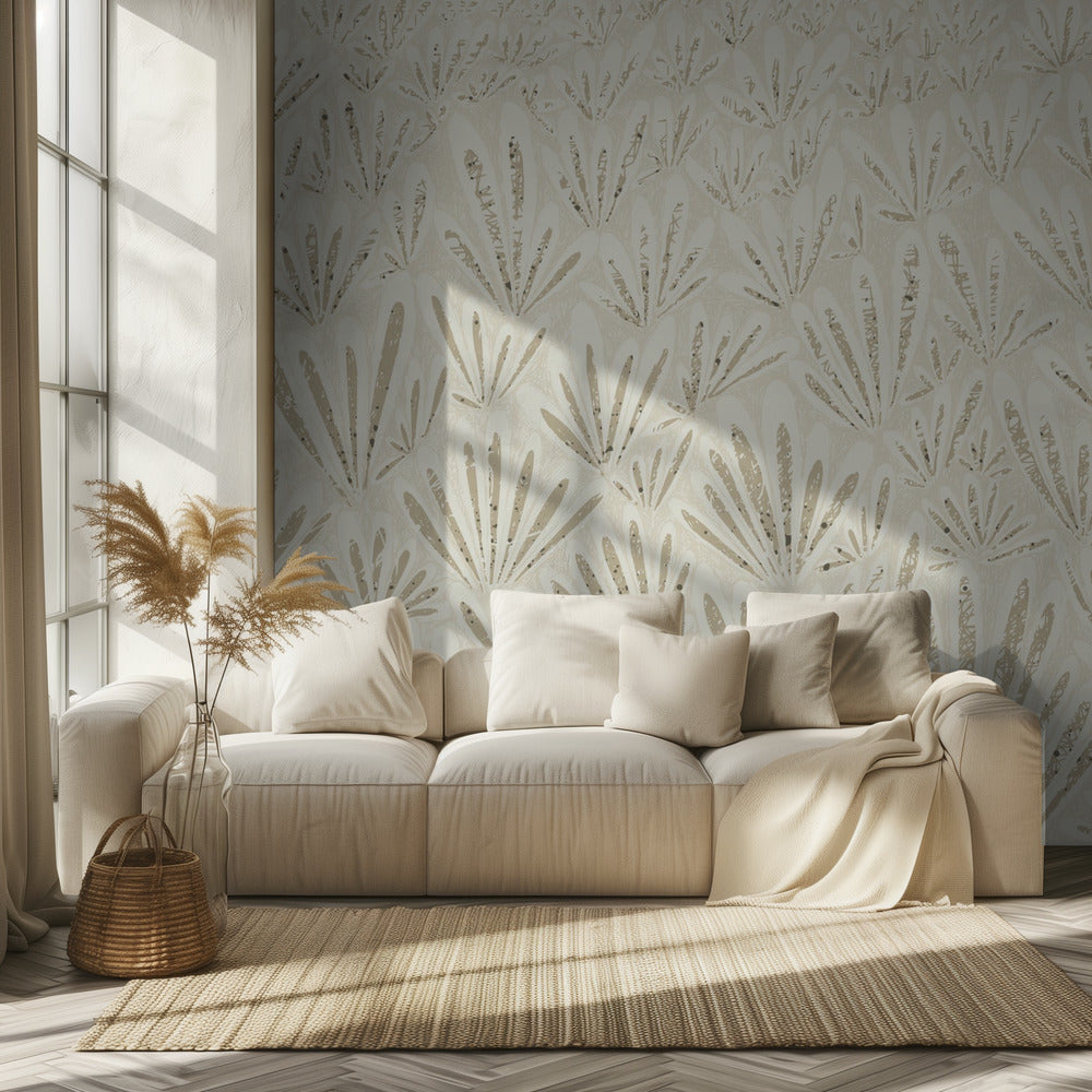 beruhigende Essentials Wiese neutralweiß | Tapete