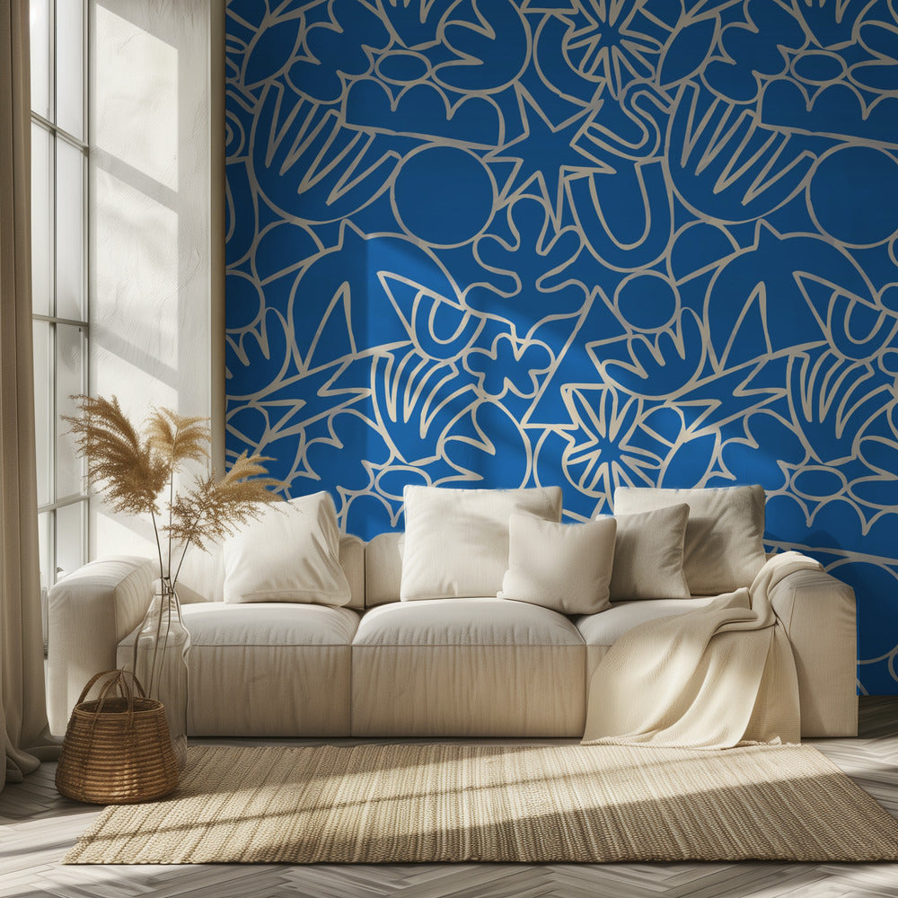 Dynamischer Blauer Tanz | Tapete