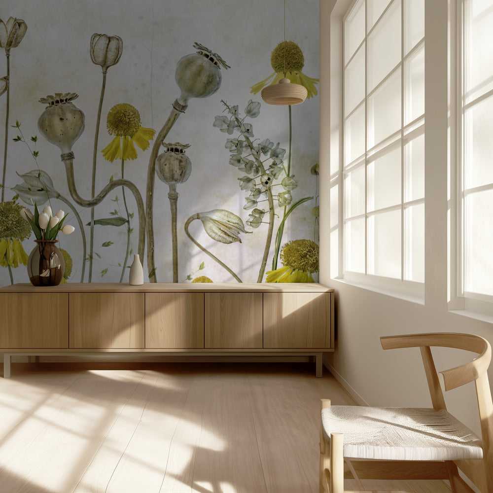 Mohn und Helenium | Tapete