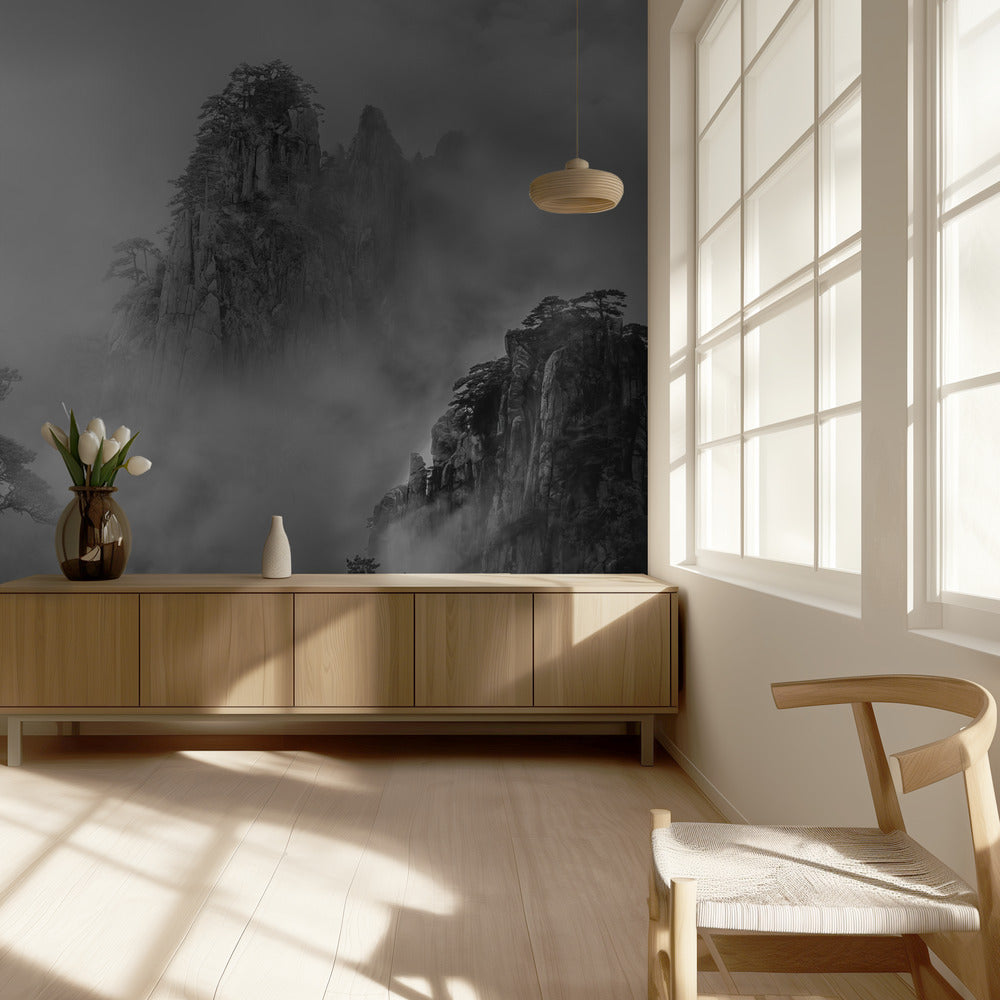 Huang Shan im Nebel | Hintergrundbild