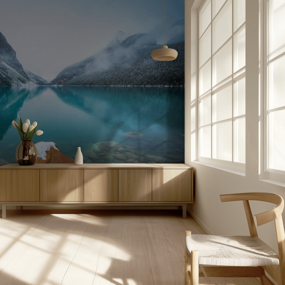 Nebliger Lake Louise | Hintergrundbild