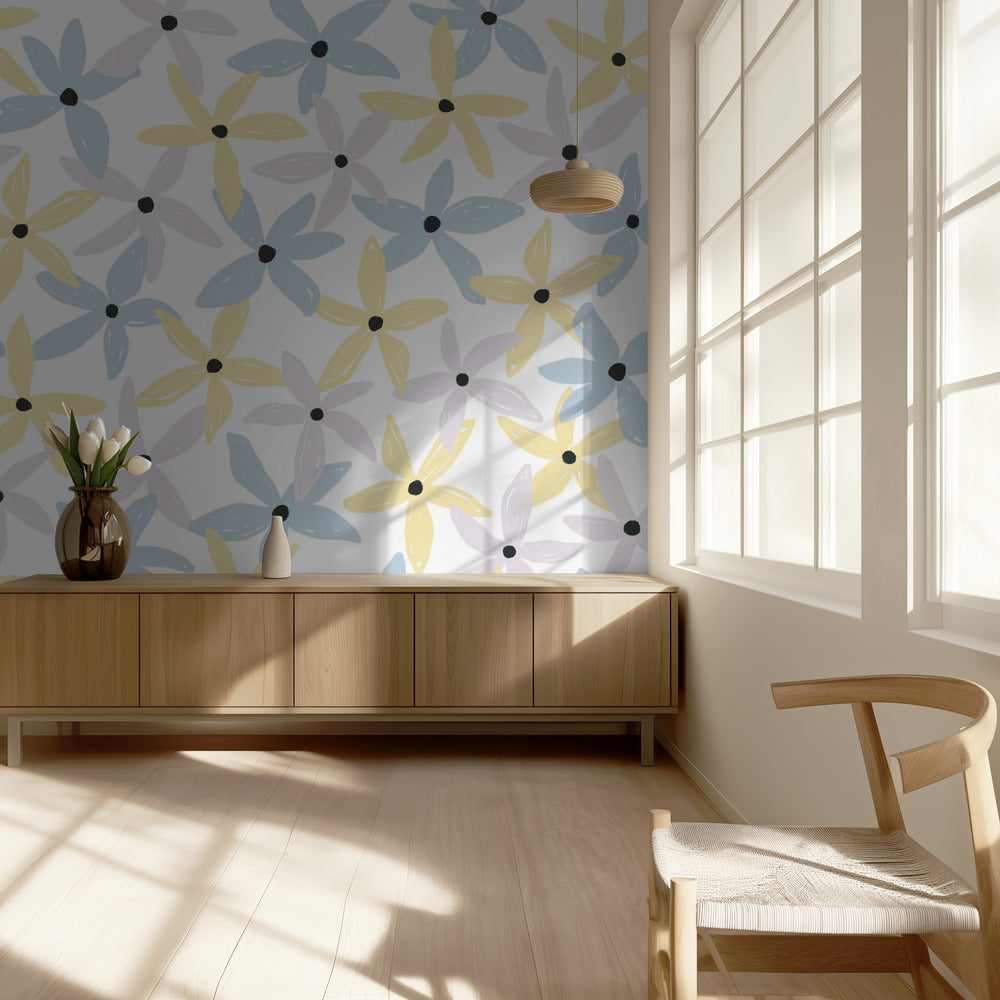Bunte, verspielte Blumen | Tapete