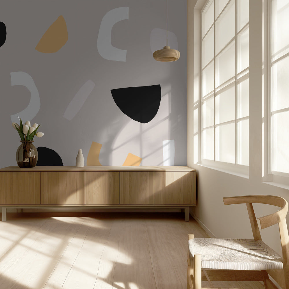 Geometrische Formen in neutralen Tönen | Tapete