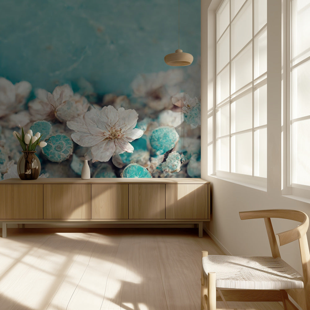 Aqua Blossom Dream | Tapete