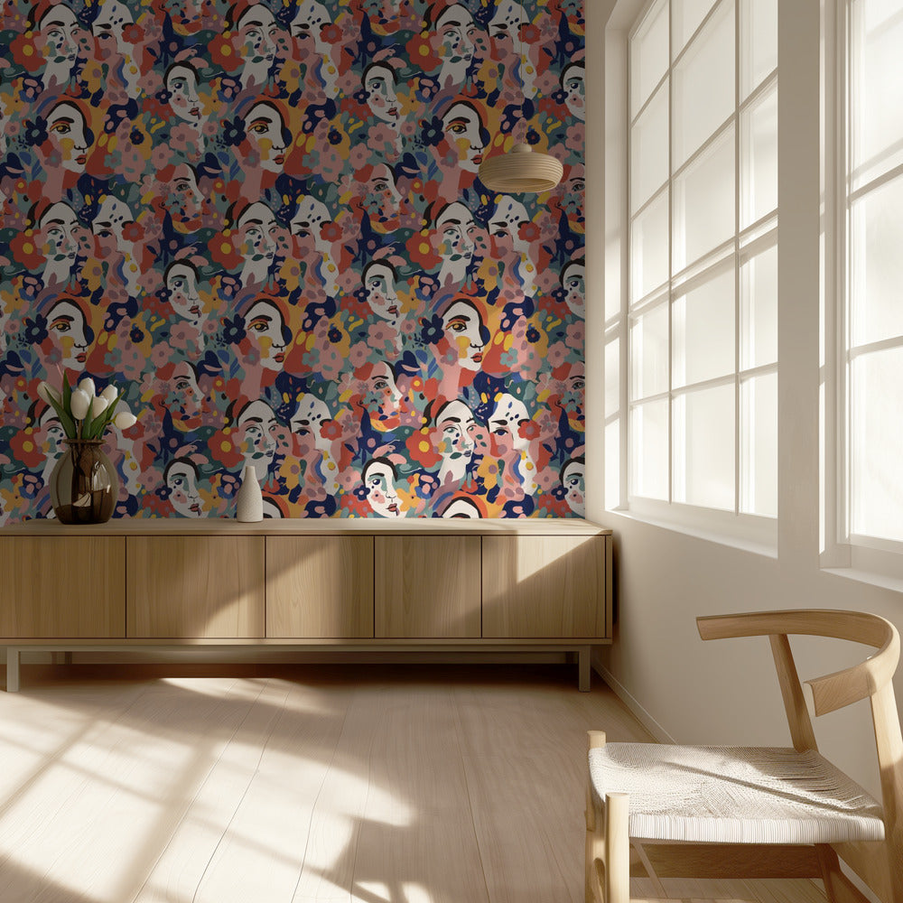 Florale Gesichter Harmonie | Tapete