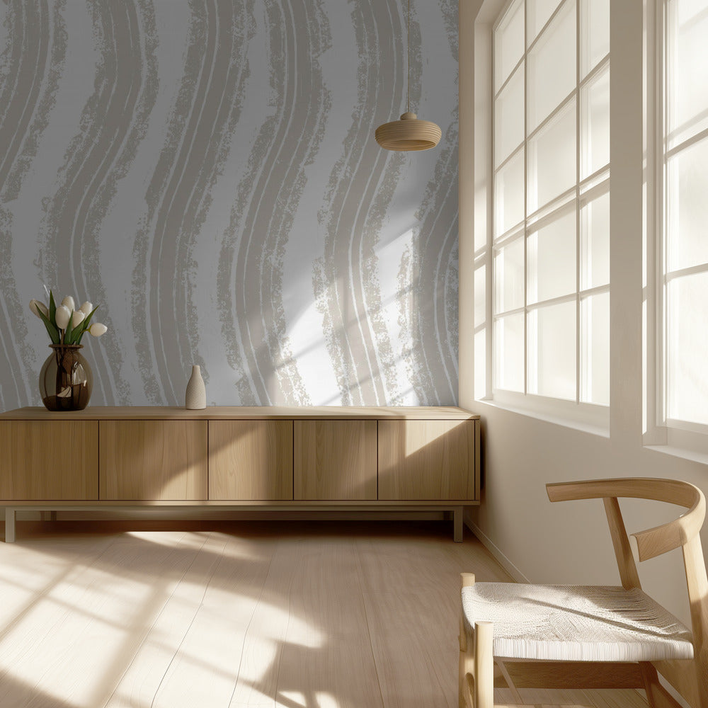 Strukturierte beige Linien mit rhythmischem Muster | Tapete