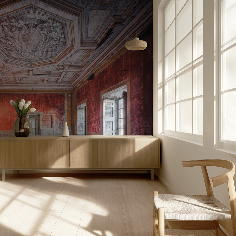 Verlassener roter Raum | Tapete