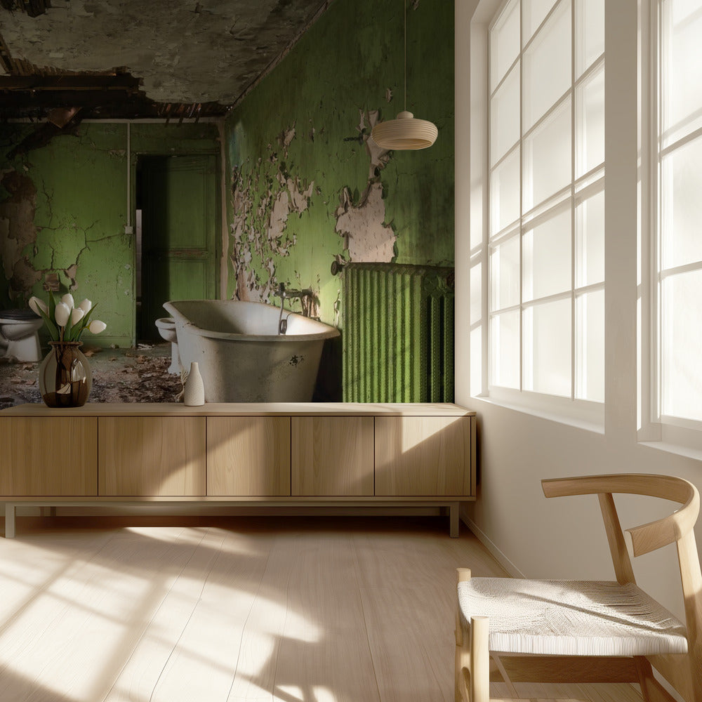 Grünes Badezimmer | Tapete