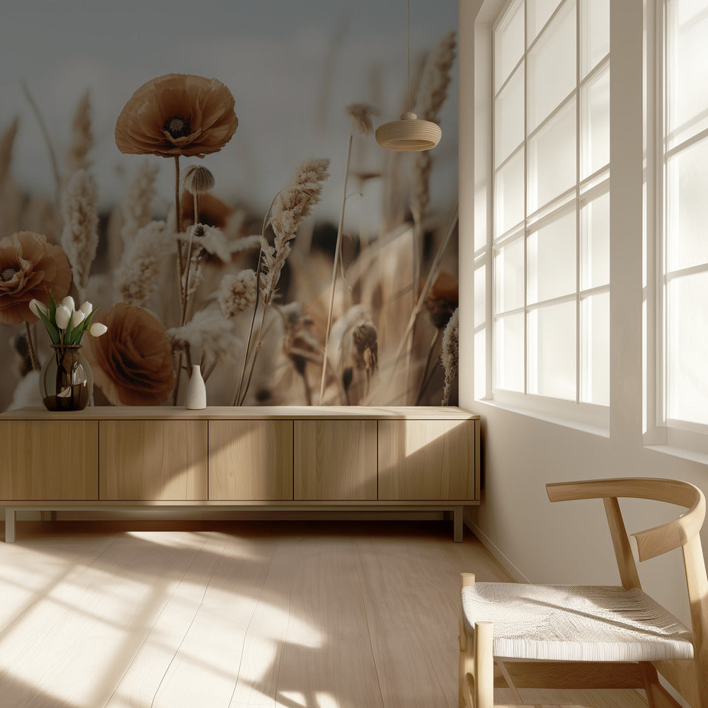 Mohnblumen im Wind | Tapete