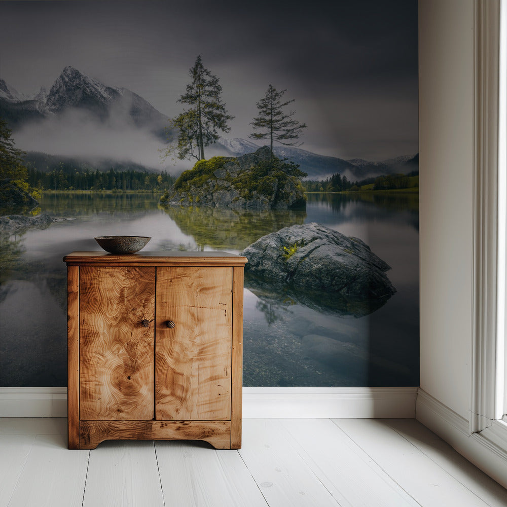Regenmorgen am Hintersee (Bayern) | Hintergrundbild