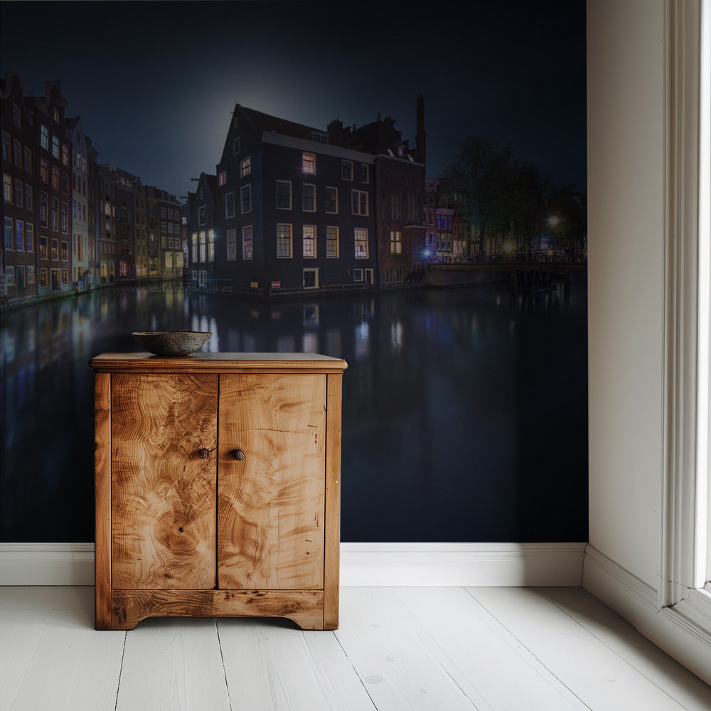 Mondlicht über Amsterdam | Hintergrundbild