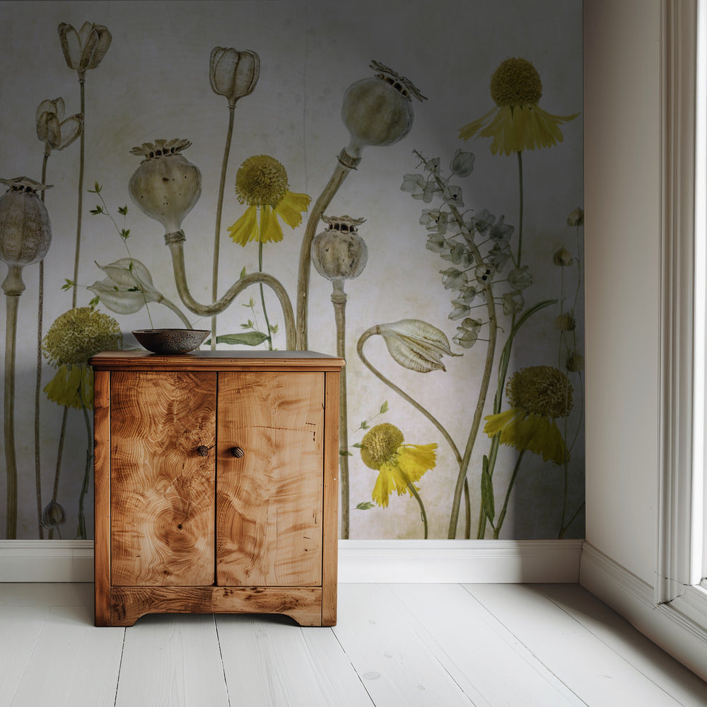 Mohn und Helenium | Tapete