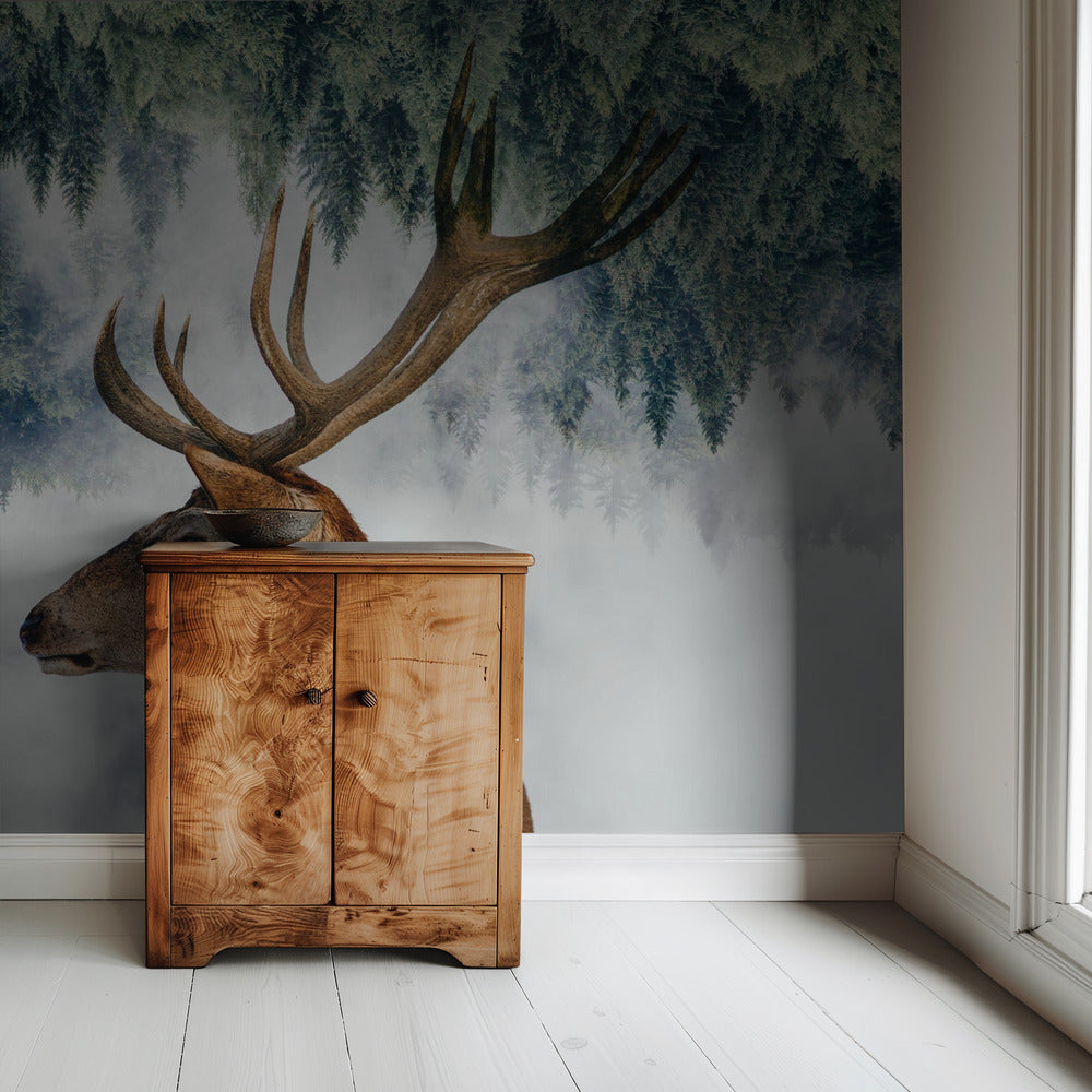 Der Hirsch und der Wald | Hintergrundbild