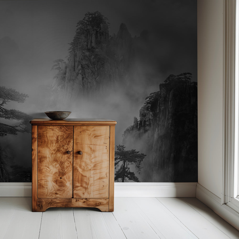 Huang Shan im Nebel | Hintergrundbild