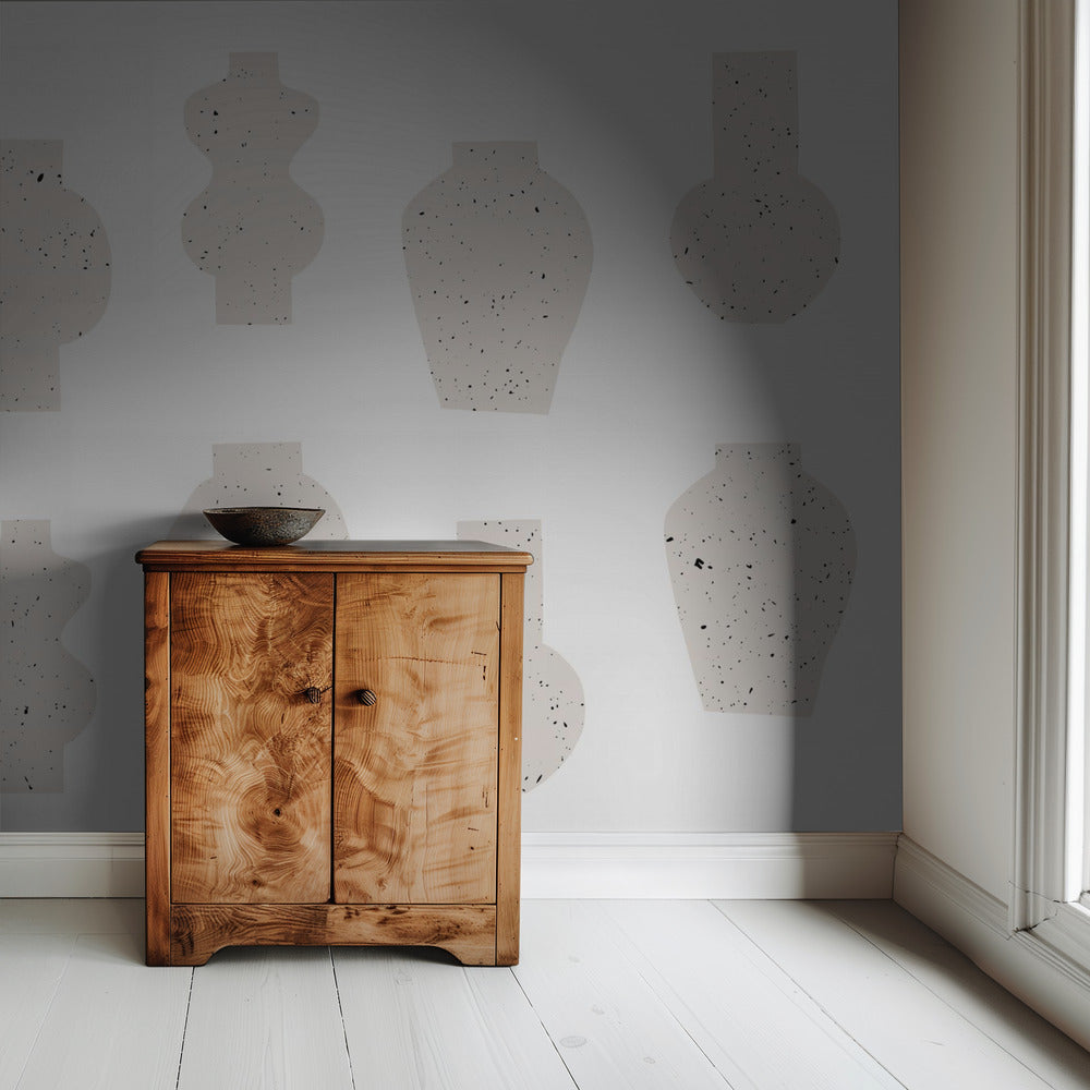 Abstrakte Vasen Beige | Tapete