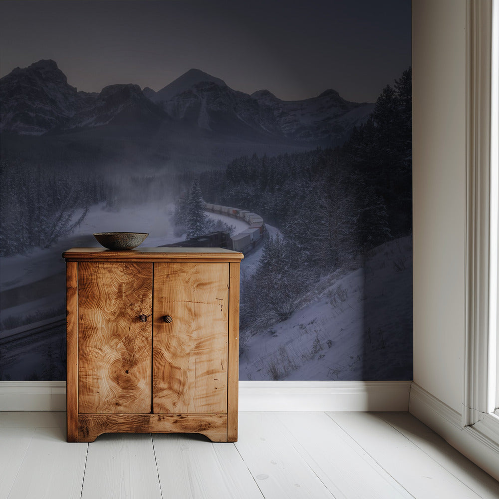 Der Zug im Schnee. | Hintergrundbild