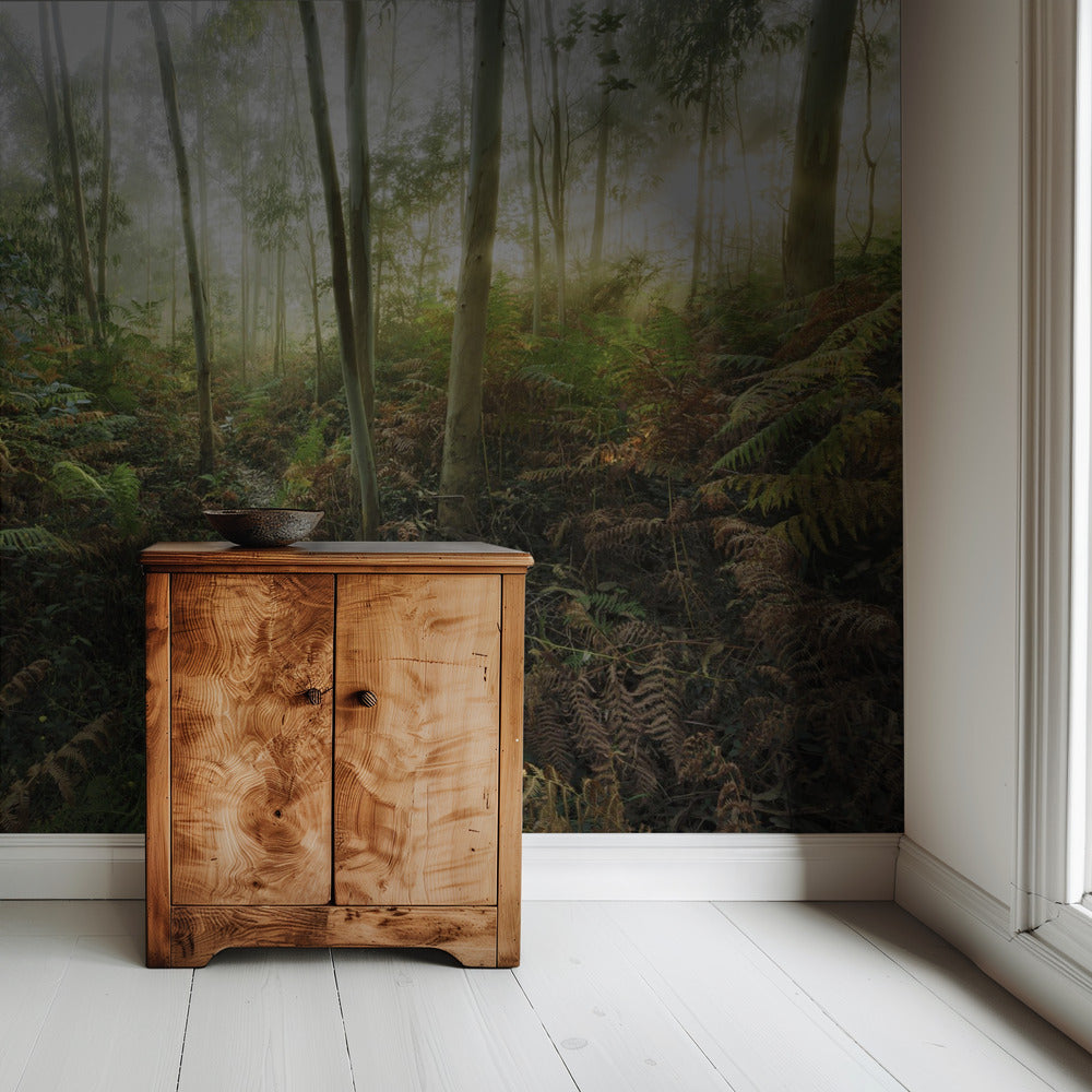 Nebliger Wald II | Tapete
