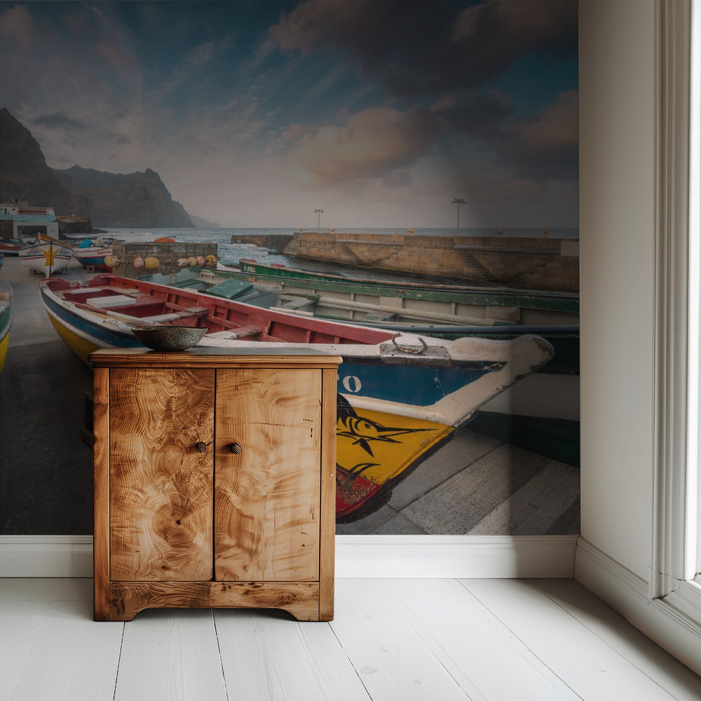 Farbige Boote | Tapete