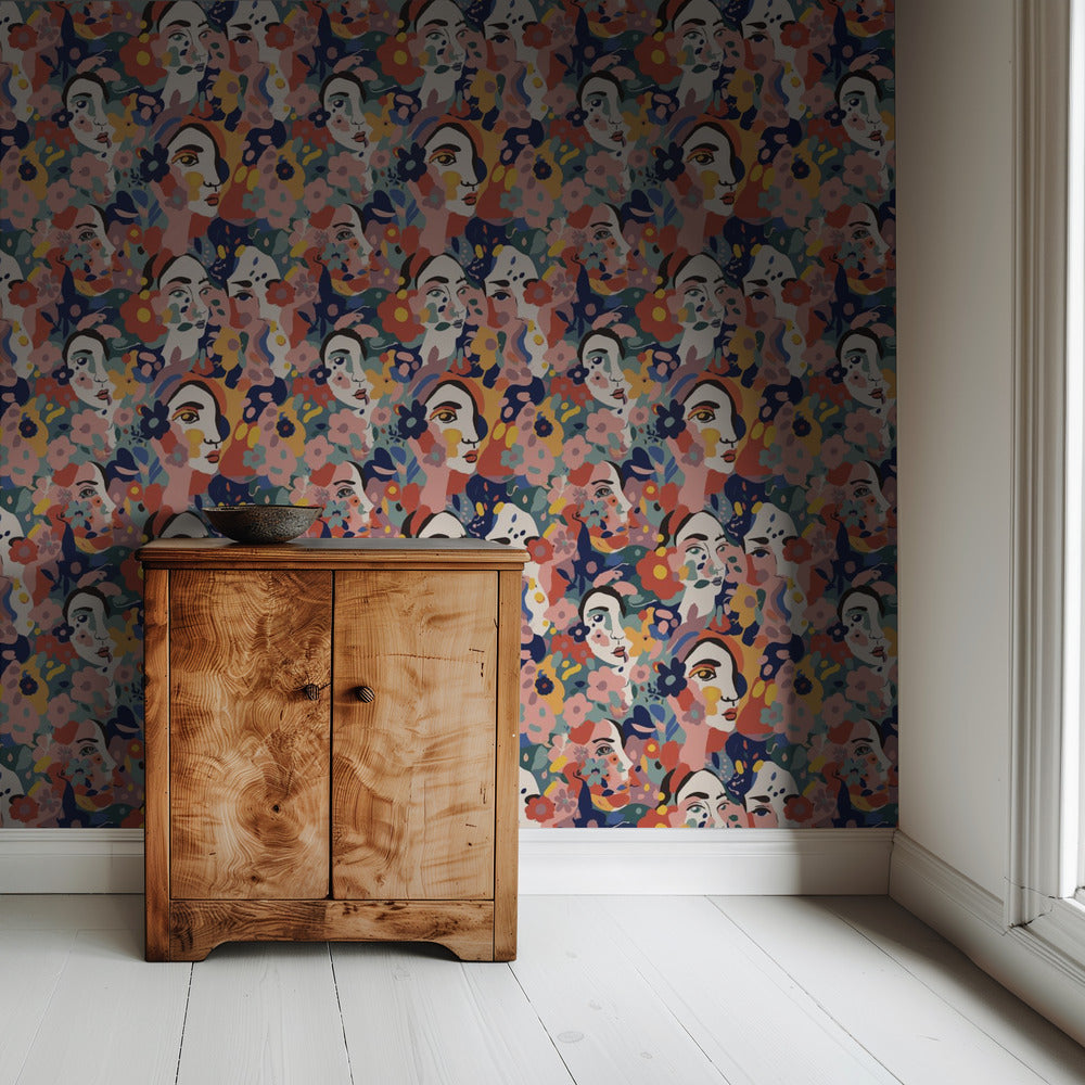 Florale Gesichter Harmonie | Tapete
