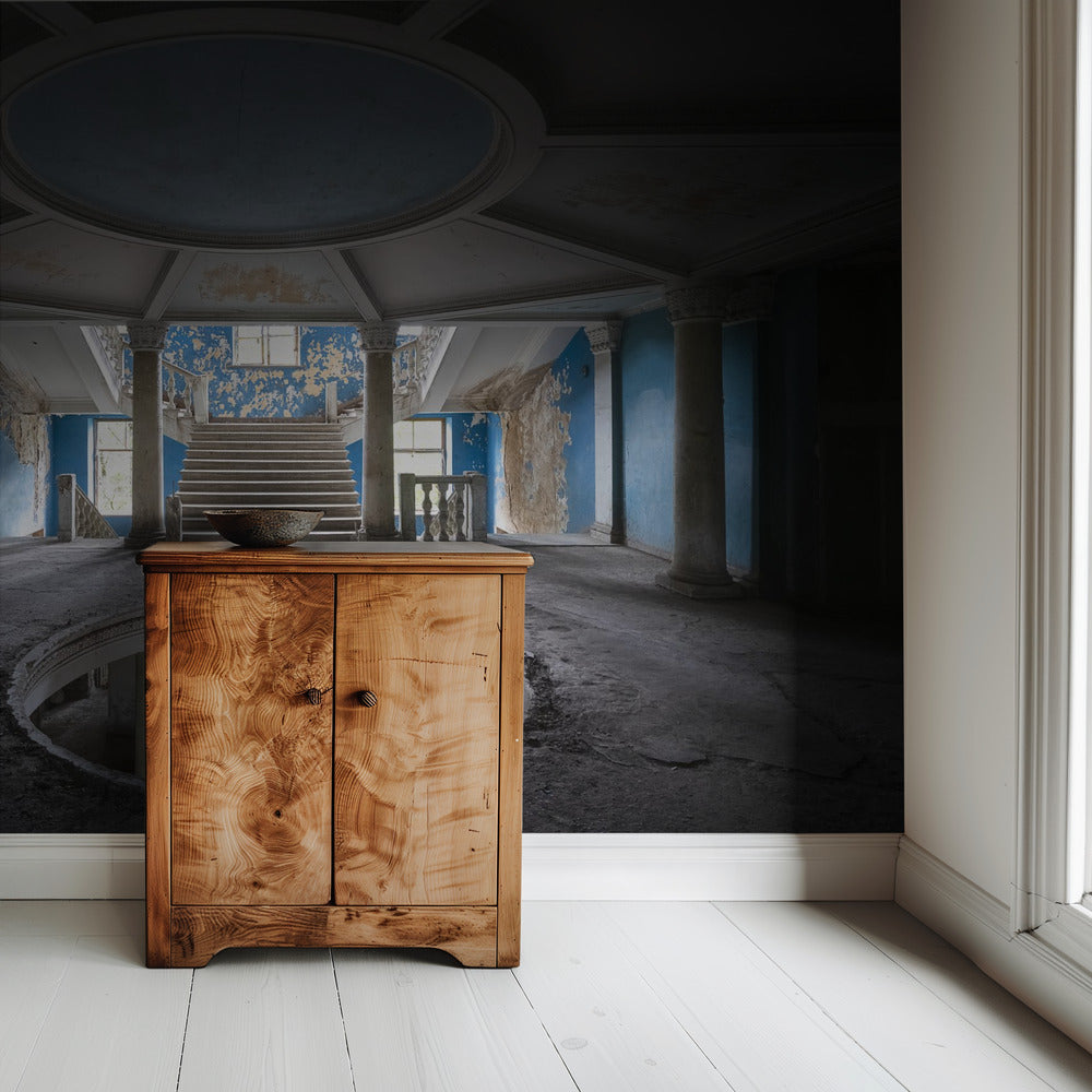 Dunkelblaue Treppe | Tapete