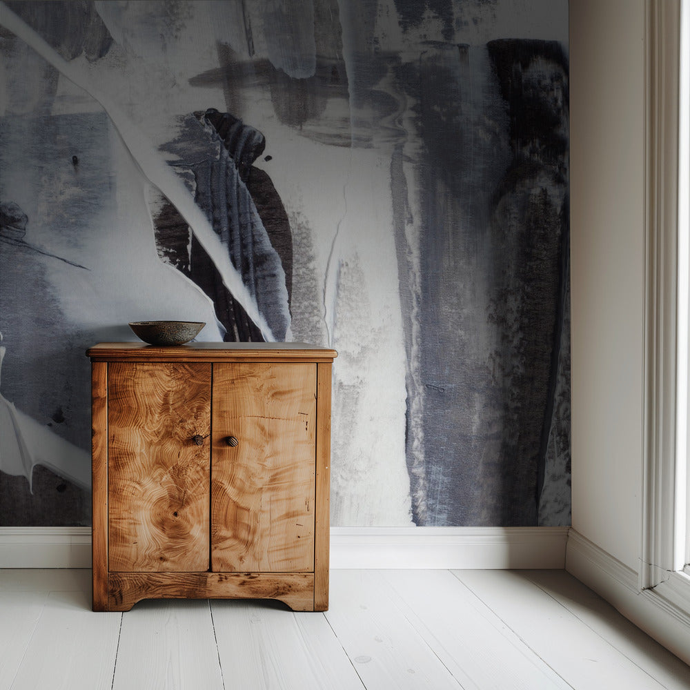 Monochrome Pinselstriche | Tapete