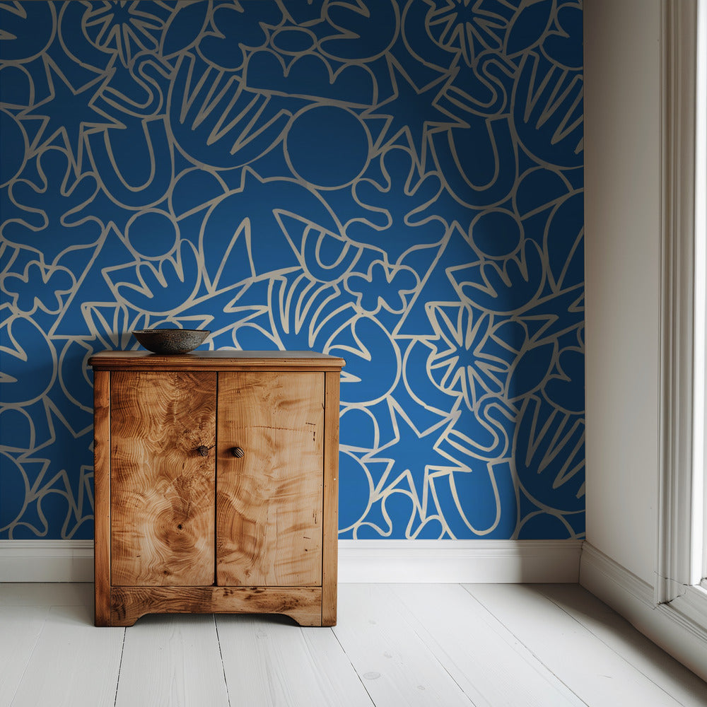 Dynamischer Blauer Tanz | Tapete