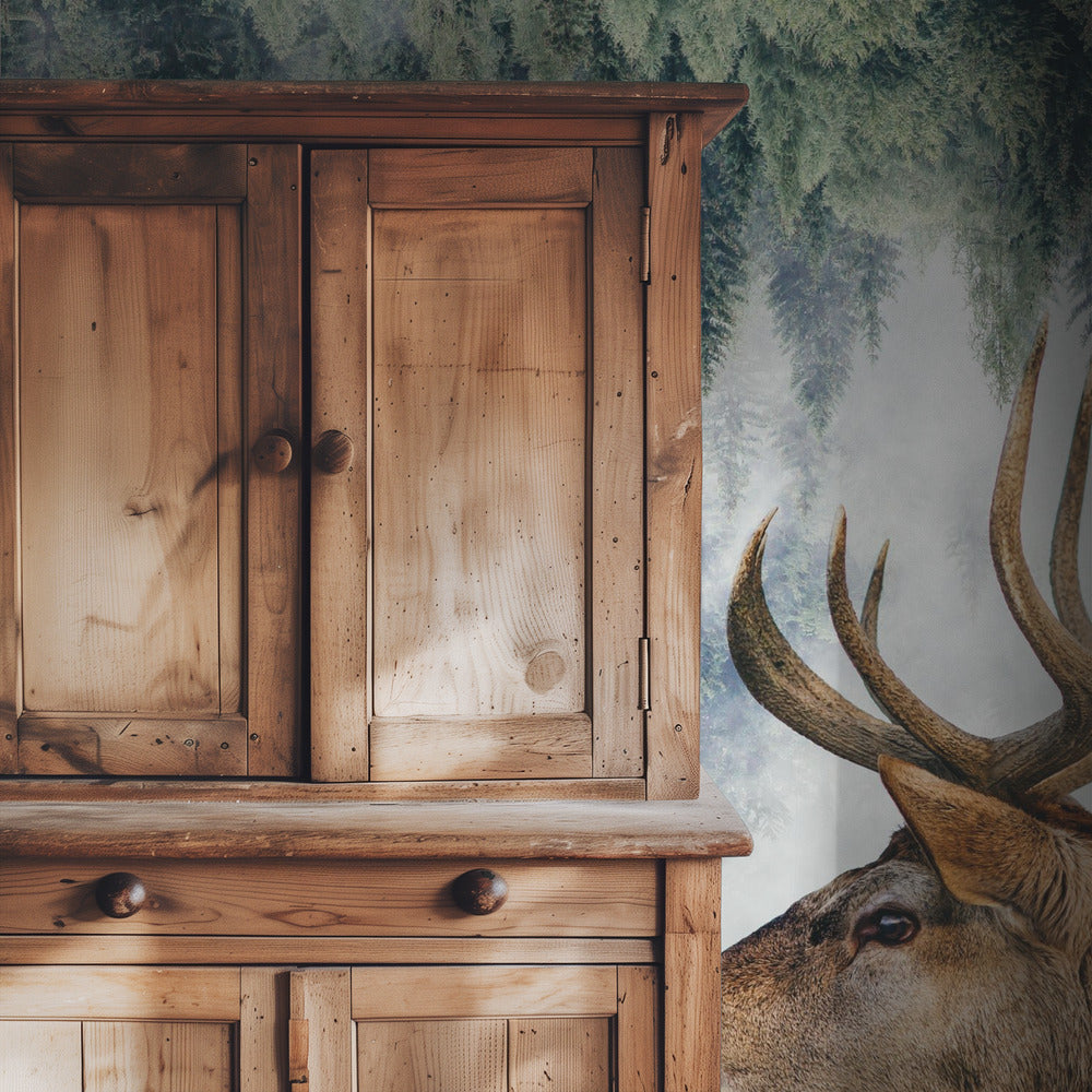 Der Hirsch und der Wald | Hintergrundbild