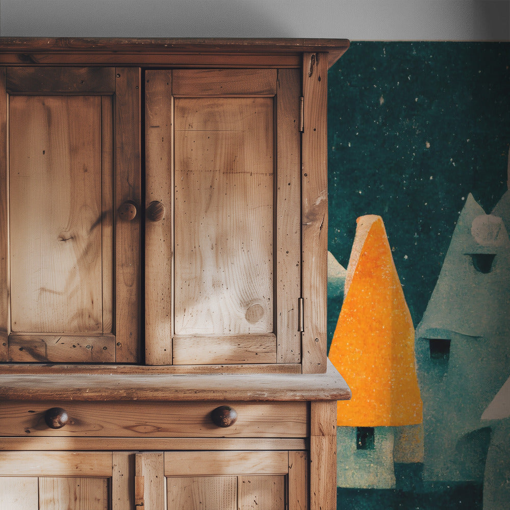 Winternachtsdorf | Hintergrundbild